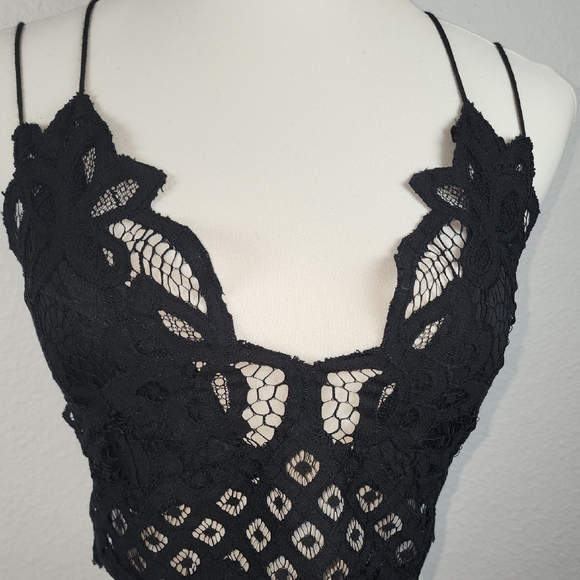 Black Free People Adella Bralette Size Xl - Picture 5 of 8